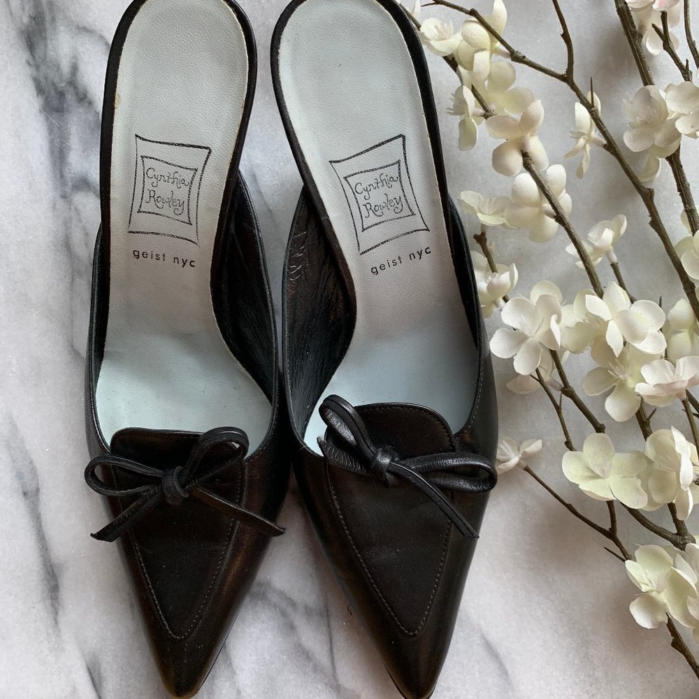 Vintage Cynthia Rowley Black Slide Heels